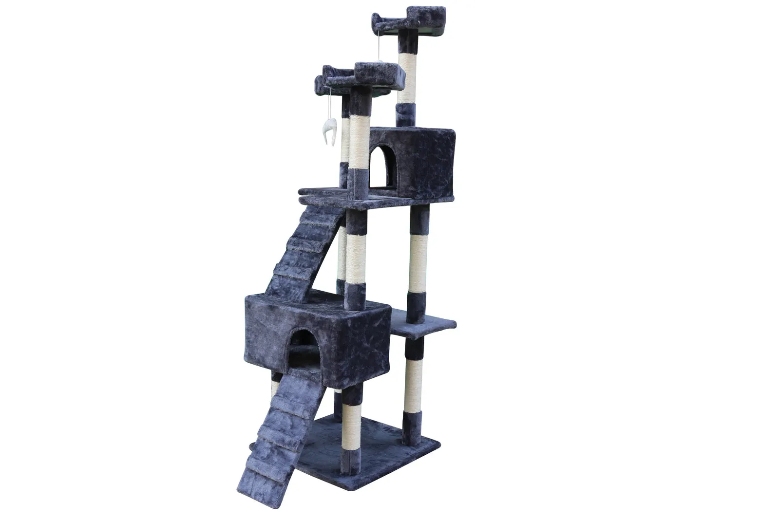 180cm Cat Kitten Scratching Post Tree with Ladder | Grey