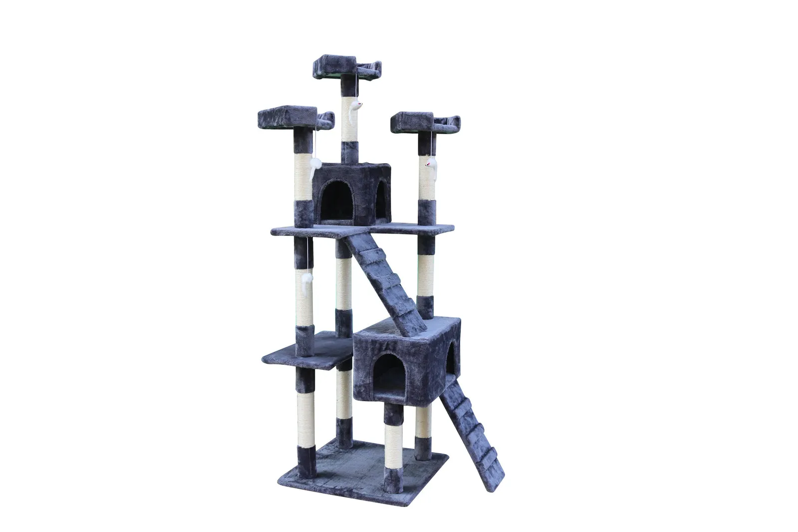 180cm Cat Kitten Scratching Post Tree with Ladder | Grey