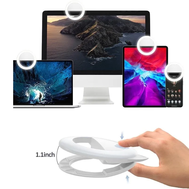 2-Pack Large-Capacity Live Video Conference Ring Light for Mobile Phone Selfies | Cat Ears