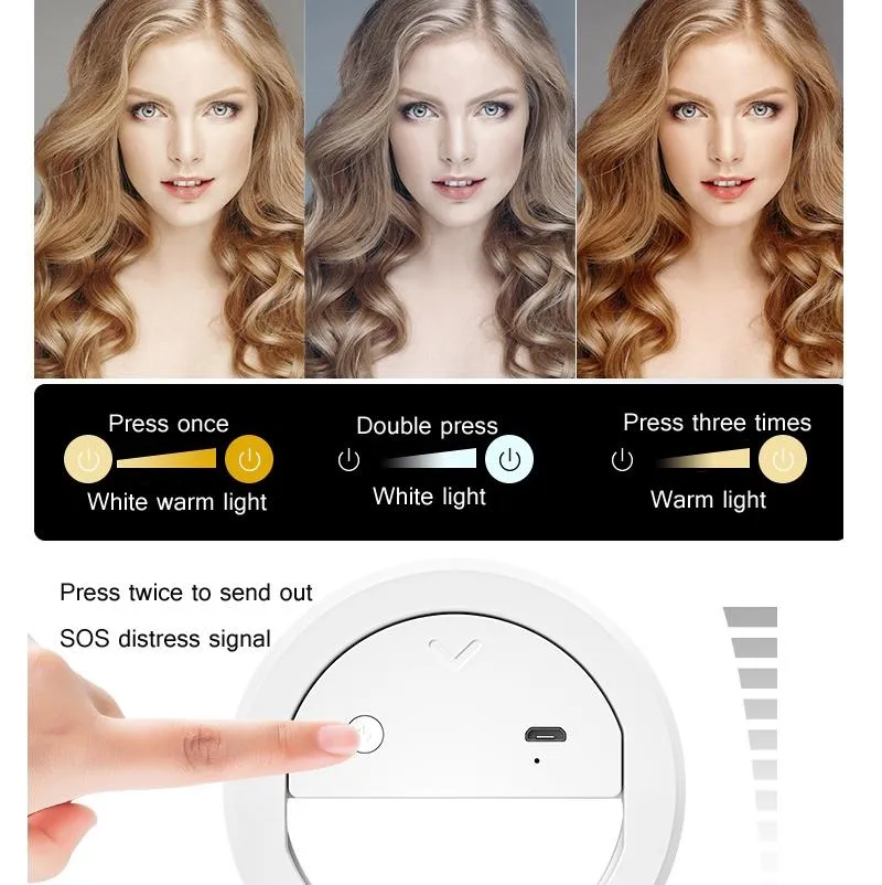 2-Pack Large-Capacity Live Video Conference Ring Light for Mobile Phone Selfies | Cat Ears