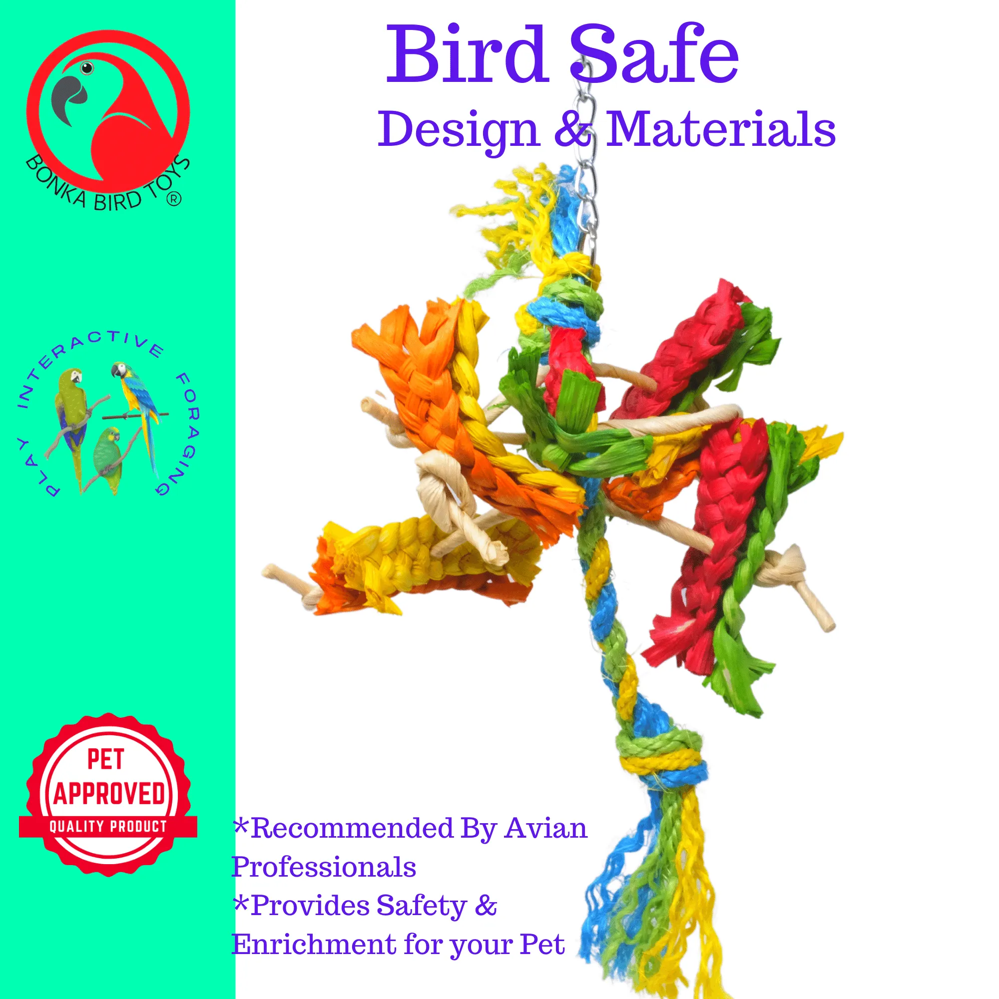 2413 Spiney Carnival Medium Bird Toy