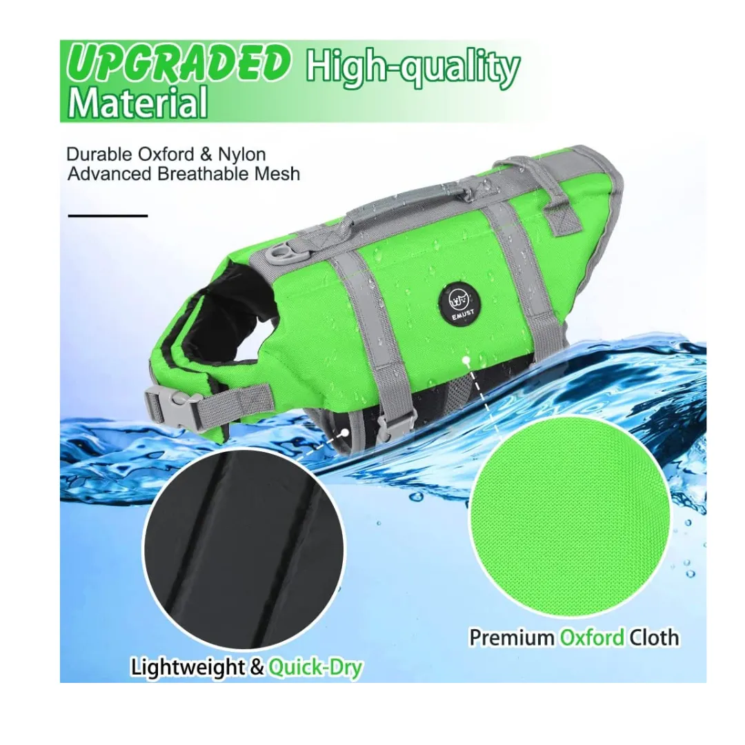 Adjustable Dog Life Jacket with Rescue Handle
