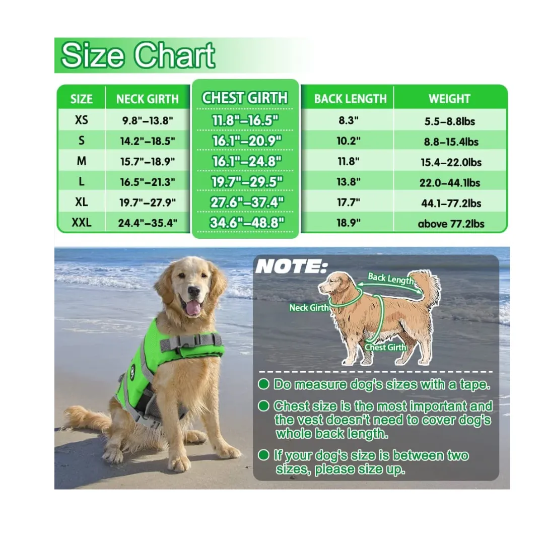 Adjustable Dog Life Jacket with Rescue Handle