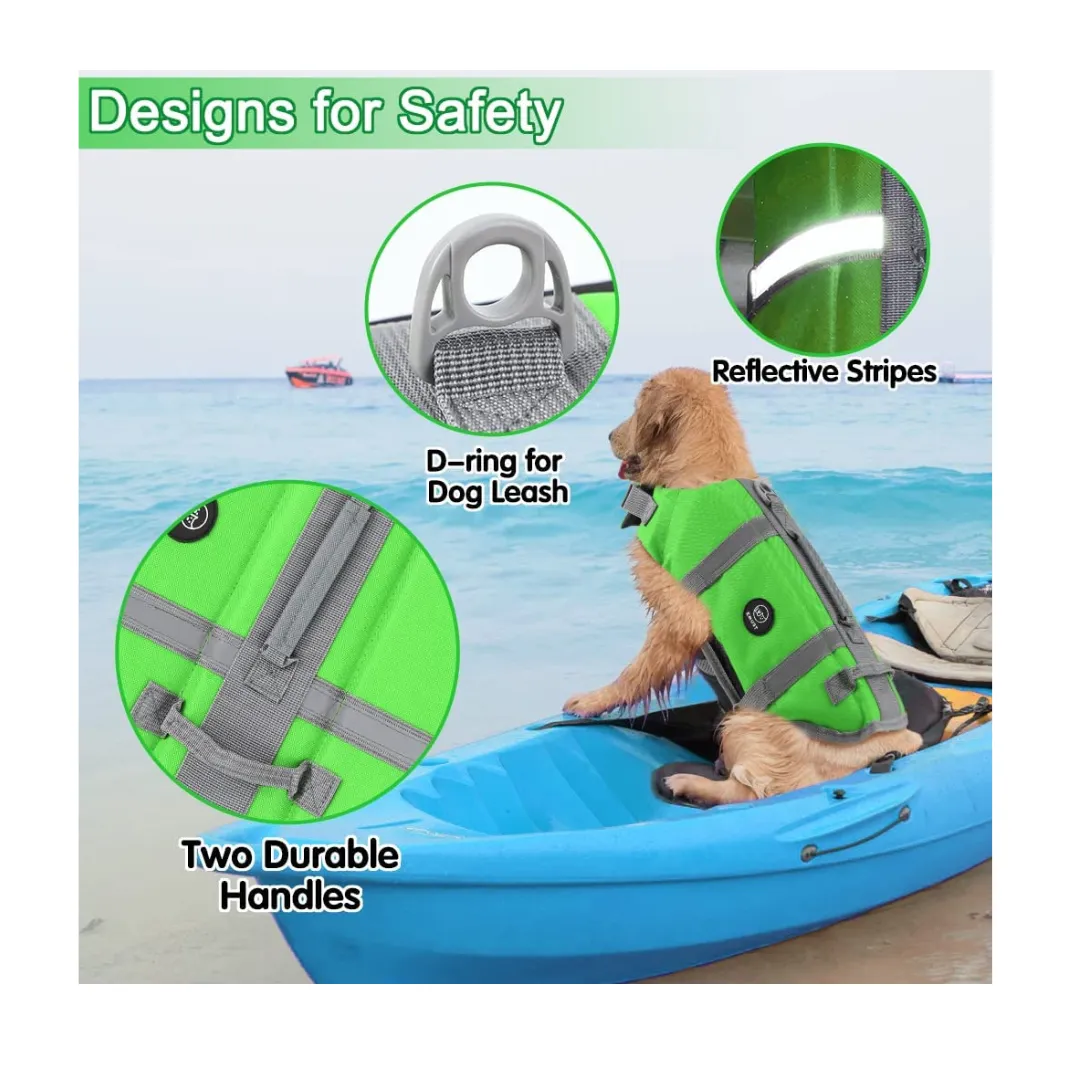 Adjustable Dog Life Jacket with Rescue Handle