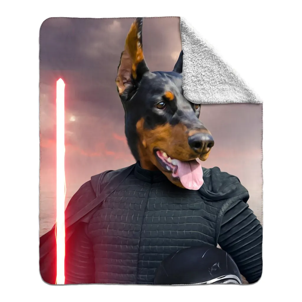 Bark Lord - Kylo Ren & Star Wars Inspired Custom Pet Portrait Fleece Sherpa Blanket