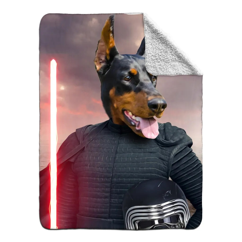 Bark Lord - Kylo Ren & Star Wars Inspired Custom Pet Portrait Fleece Sherpa Blanket