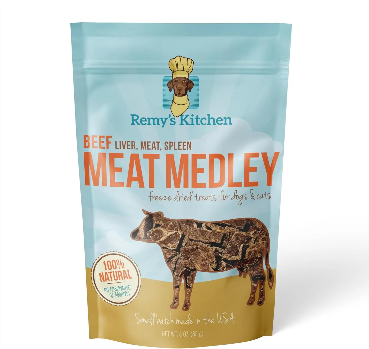 Beef Meat Medley Freeze Dried Dog Treats USA Sourced and Small Batch Made - Human-Grade, All Natural Dog Treats Without Artificial Preservatives, Grain Free - 3 oz