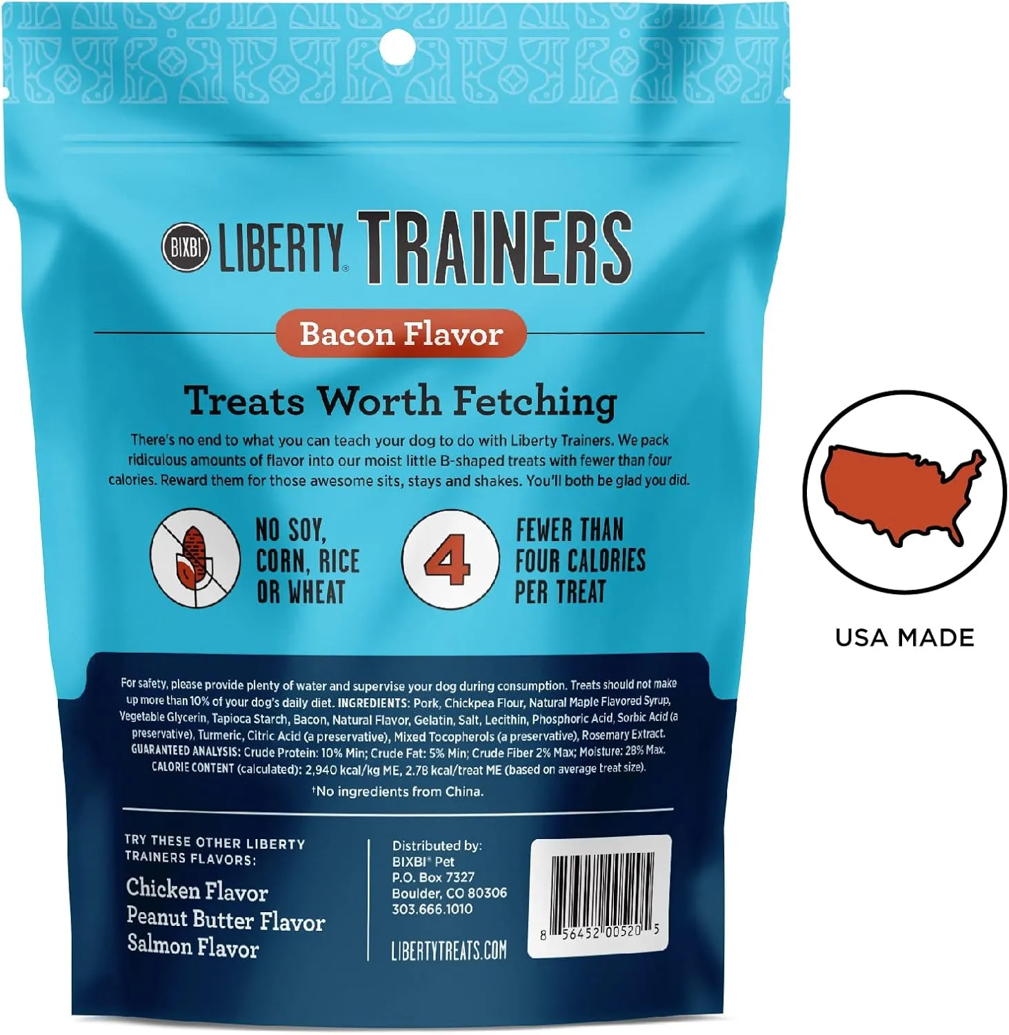 BIXBI Trainers All-Natural Grain-Free Dog Training Treats, Bacon, 6 oz