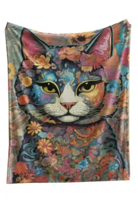 Blanket - Fleece Cat - 60 x 80