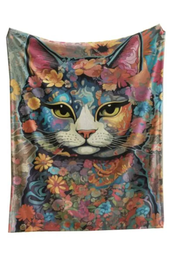 Blanket - Fleece Cat - 60 x 80