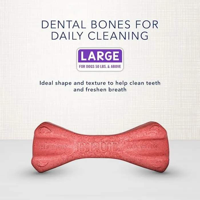Blue Buffalo Dental Bones Large Natural Dental Chew Dog Treats Bag Jumbo Pack