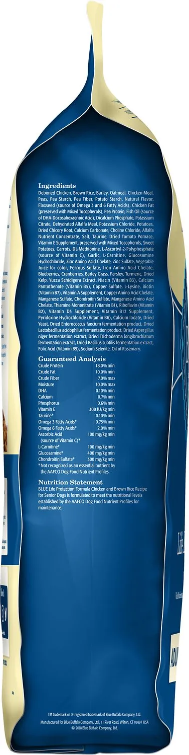 Blue Buffalo Life Protection Formula Senior Dog Chicken and Brown Rice Recipe Dry Dog Food  - 6 lbs.