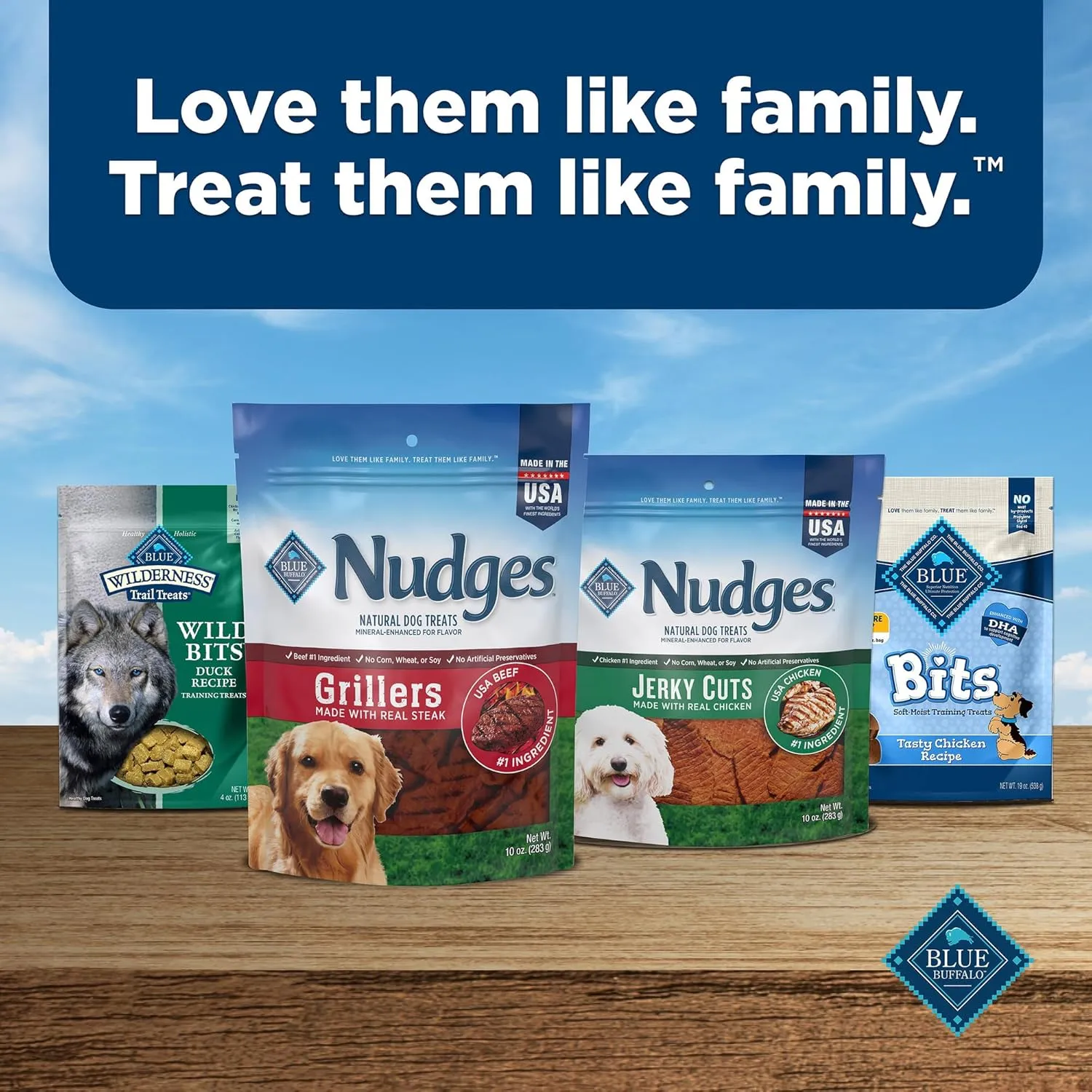 Blue Buffalo Nudges Grillers Natural Dog Treats, Beef, 16oz