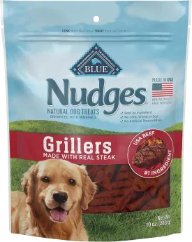 Blue Buffalo Nudges Grillers Natural Dog Treats, Steak, 10oz