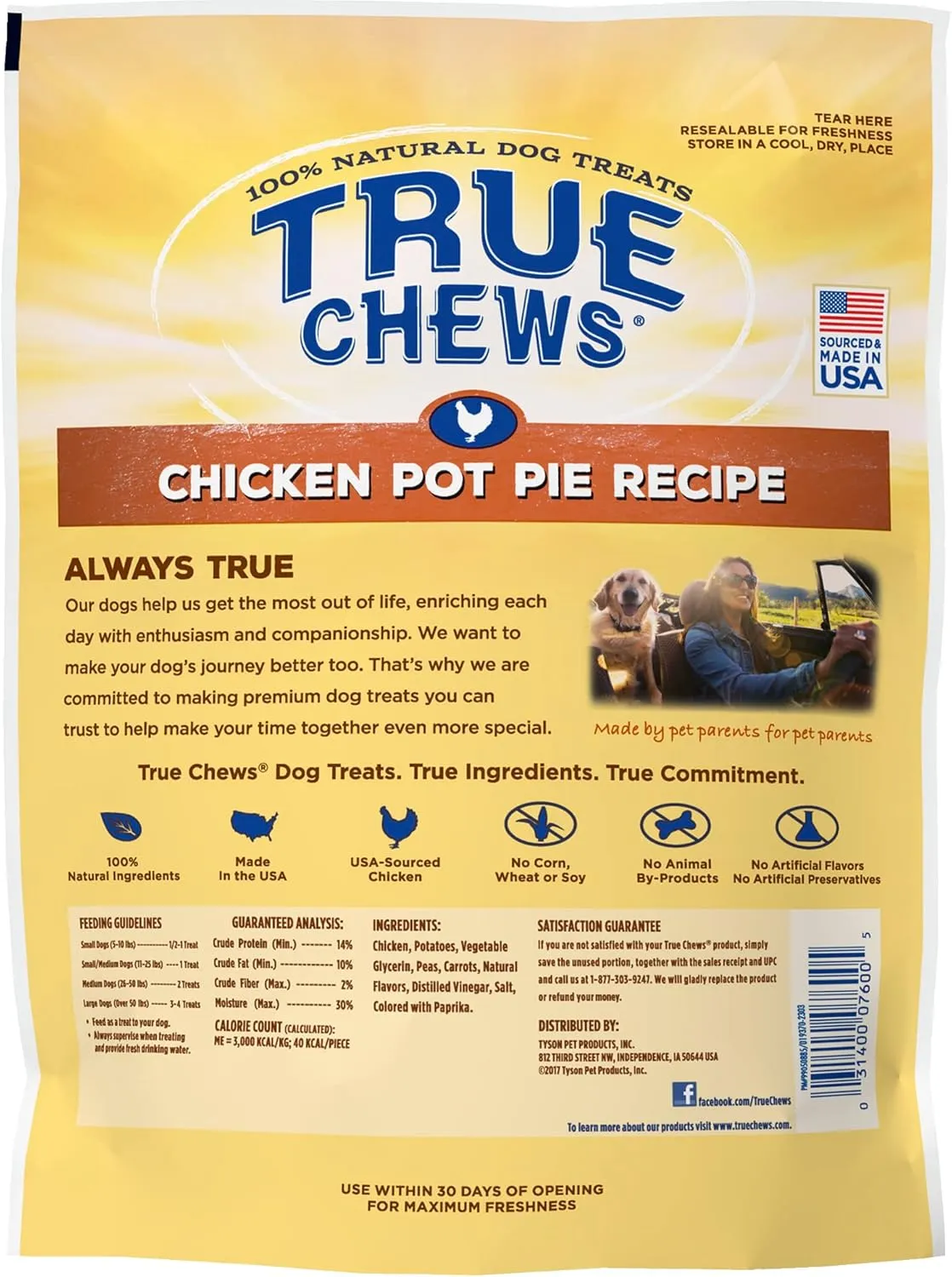 Blue Buffalo True Chews Natural Dog Treats Chicken Pot Pie Recipe, 12 oz bag