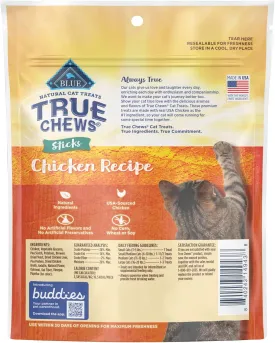 Blue Buffalo True Chews Sticks Natural Cat Treats, Chicken Recipe, Meaty & Savory Treats Made in The USA, 3-oz. Bag (Pack of 2)