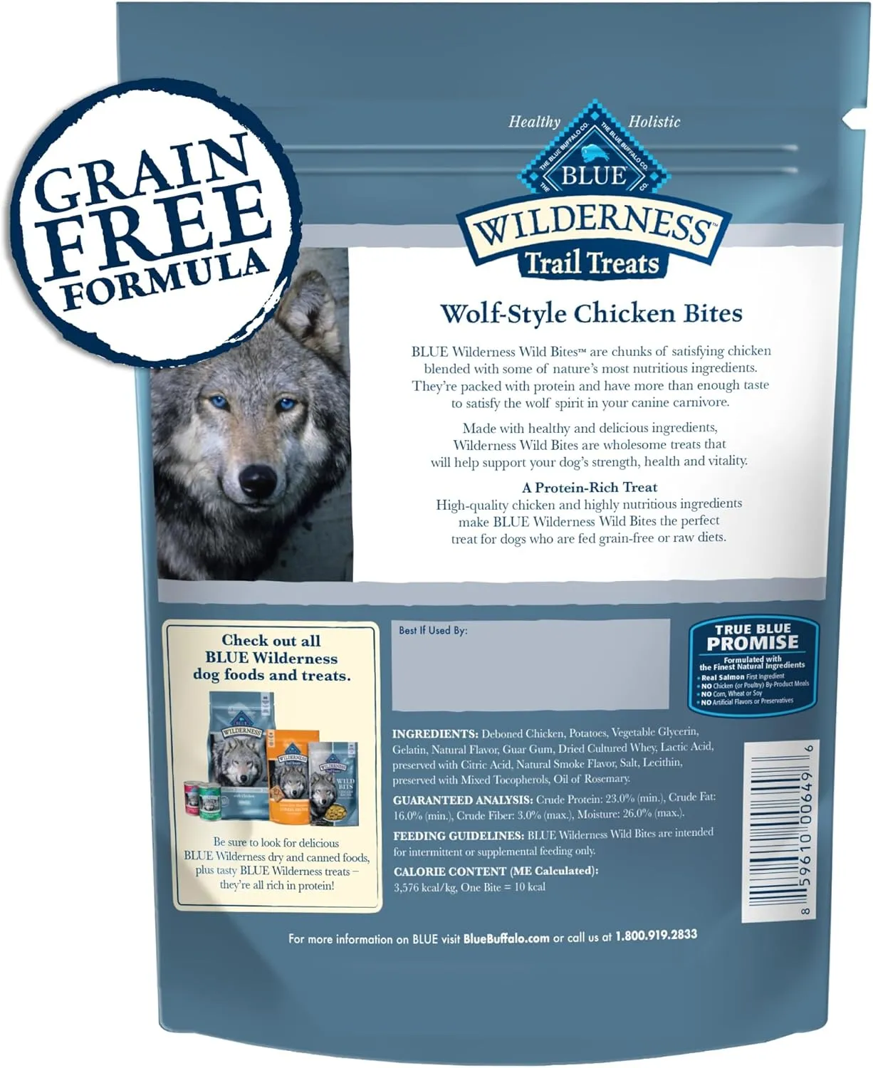 Blue Buffalo Wilderness Grain-Free and High-Protein Dog Treats Made with Natural Ingredients Chicken