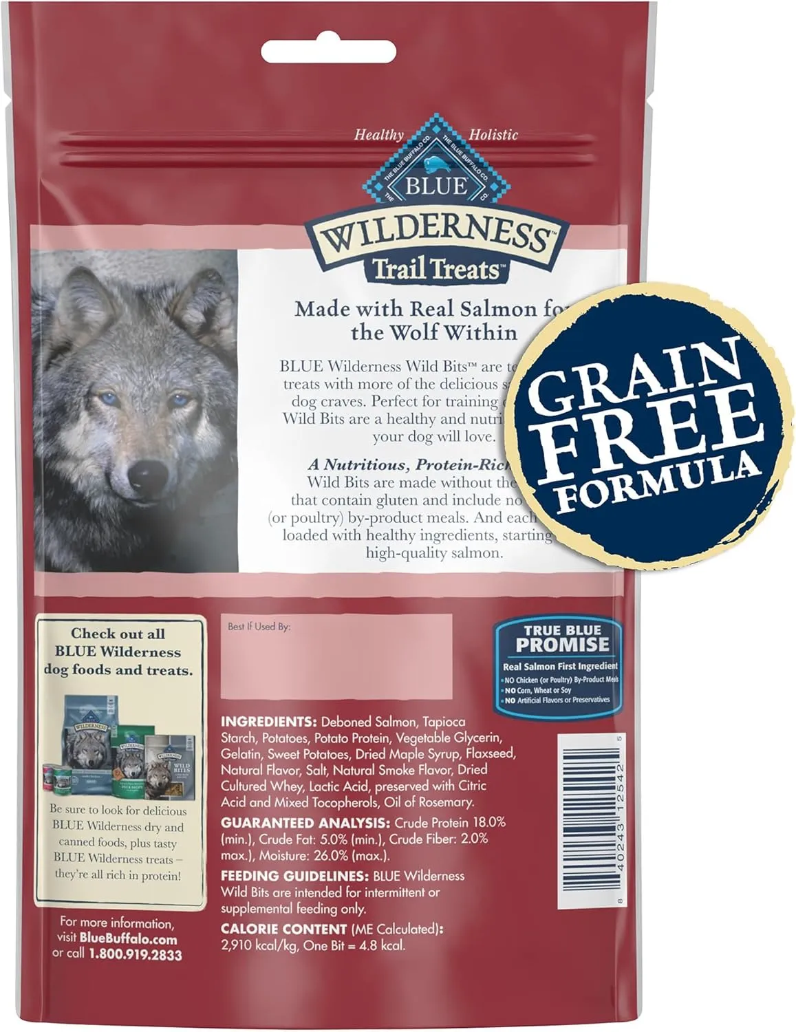 Blue Buffalo Wilderness Trail Treats Wild Bits Training Treats for Dogs, Grain-free Dog Treats, Salmon Recipe, 10-oz. Bag
