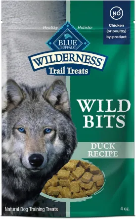 Blue Buffalo Wilderness Wild Bits Soft & Chewy Training Treats for Dogs, Grain-Free, Duck Recipe, 4-oz. Bag