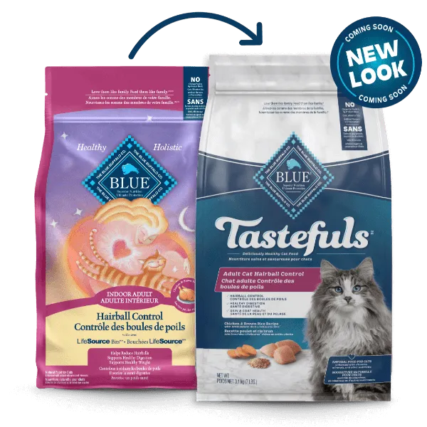 BLUE Tastefuls Indoor Health Hairball Control Dry Cat Food, 7lb