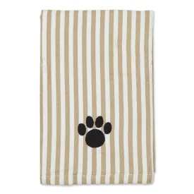 Bone Dry Stripe Pet Towel, Absorbent Microfiber, Taupe, Large - 41x23.5"