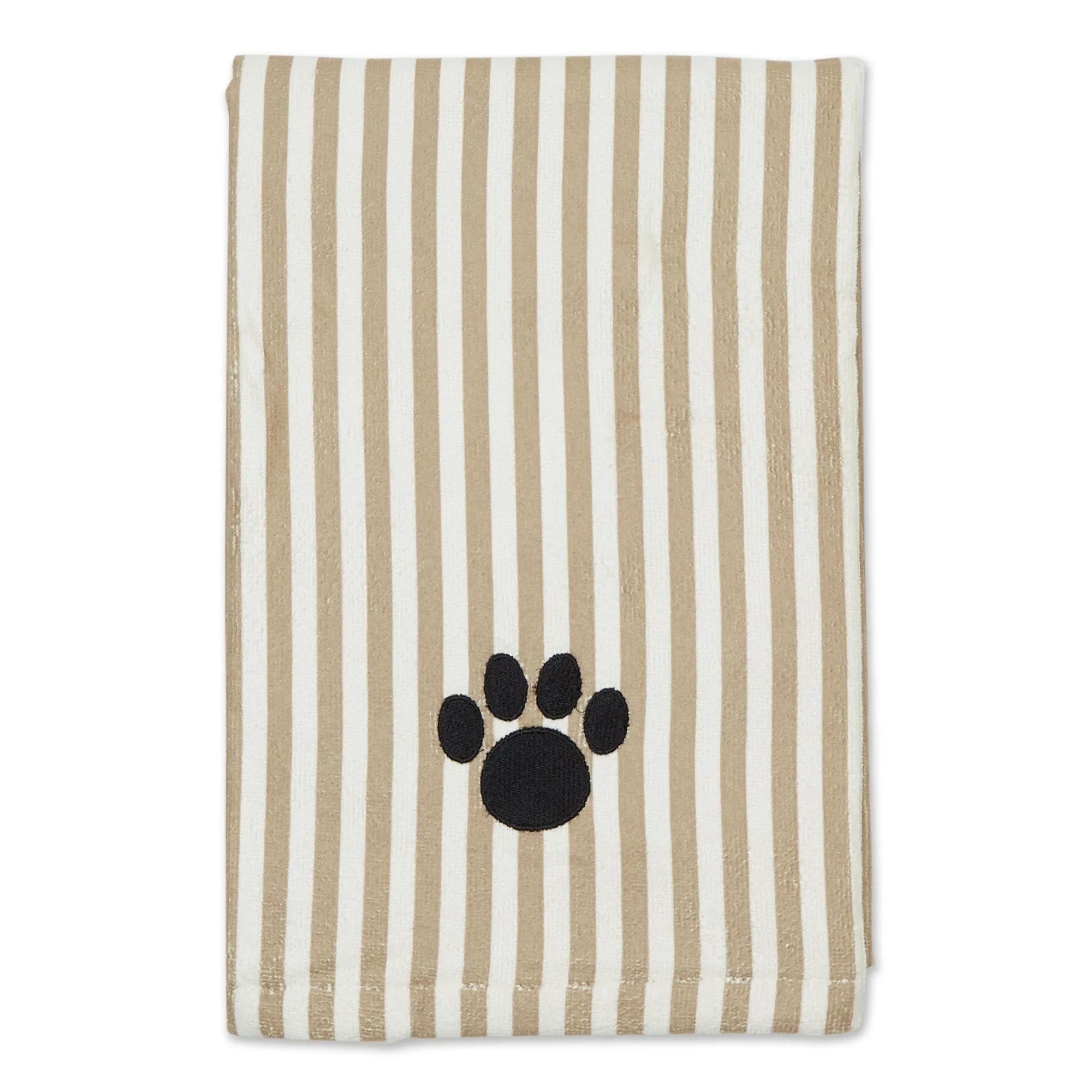 Bone Dry Stripe Pet Towel, Absorbent Microfiber, Taupe, Large - 41x23.5"
