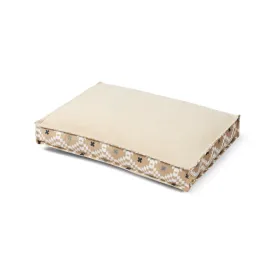 Boxy Bed Marina Pattern Large Pet Bed - Sand