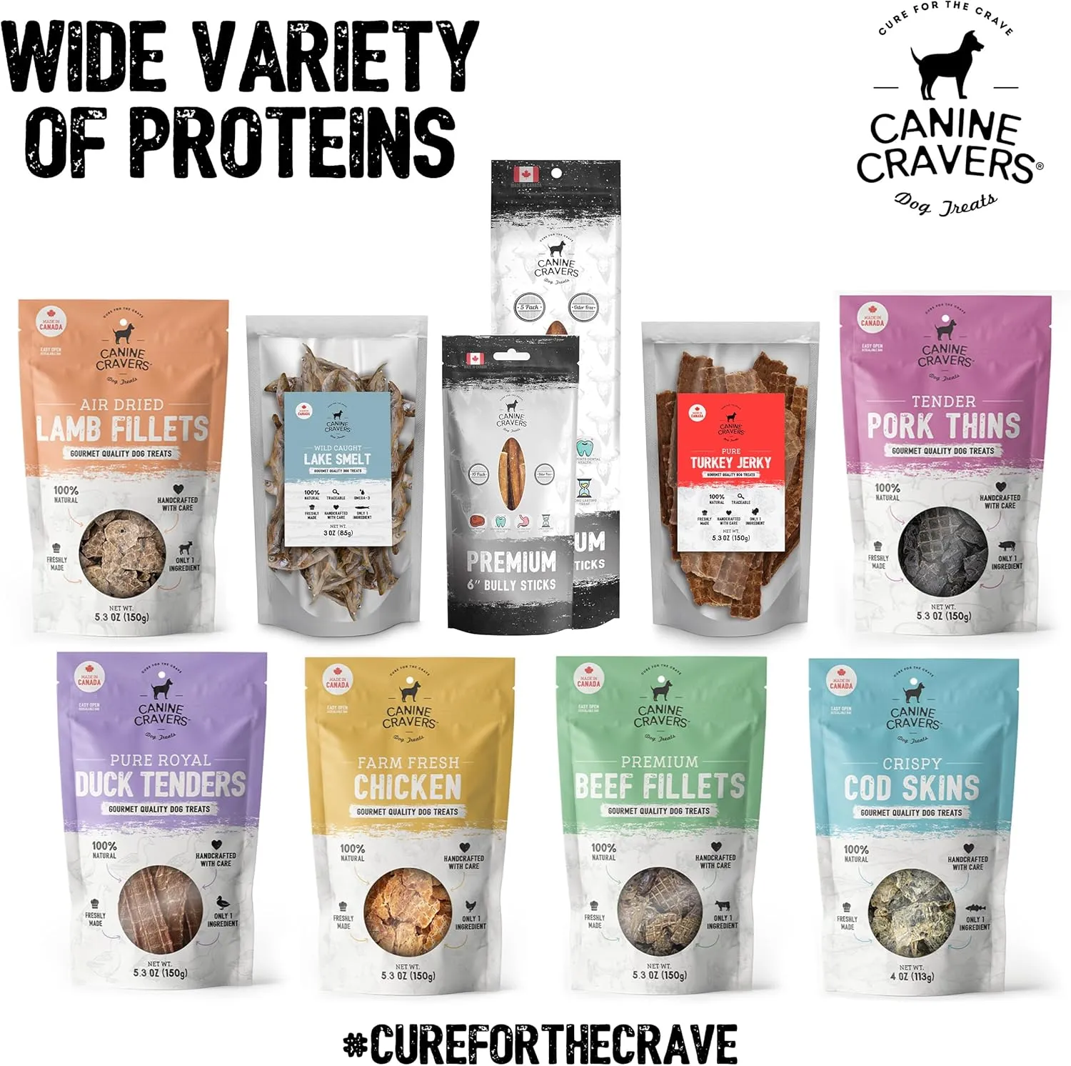 Canine Cravers Single Ingredient Dog Treats  Premium Beef Fillets - Human Grade Air Dried Hypoallergenic Pet Food  Grain, Gluten, and Soy Free  100% All Natural - 5.3 oz