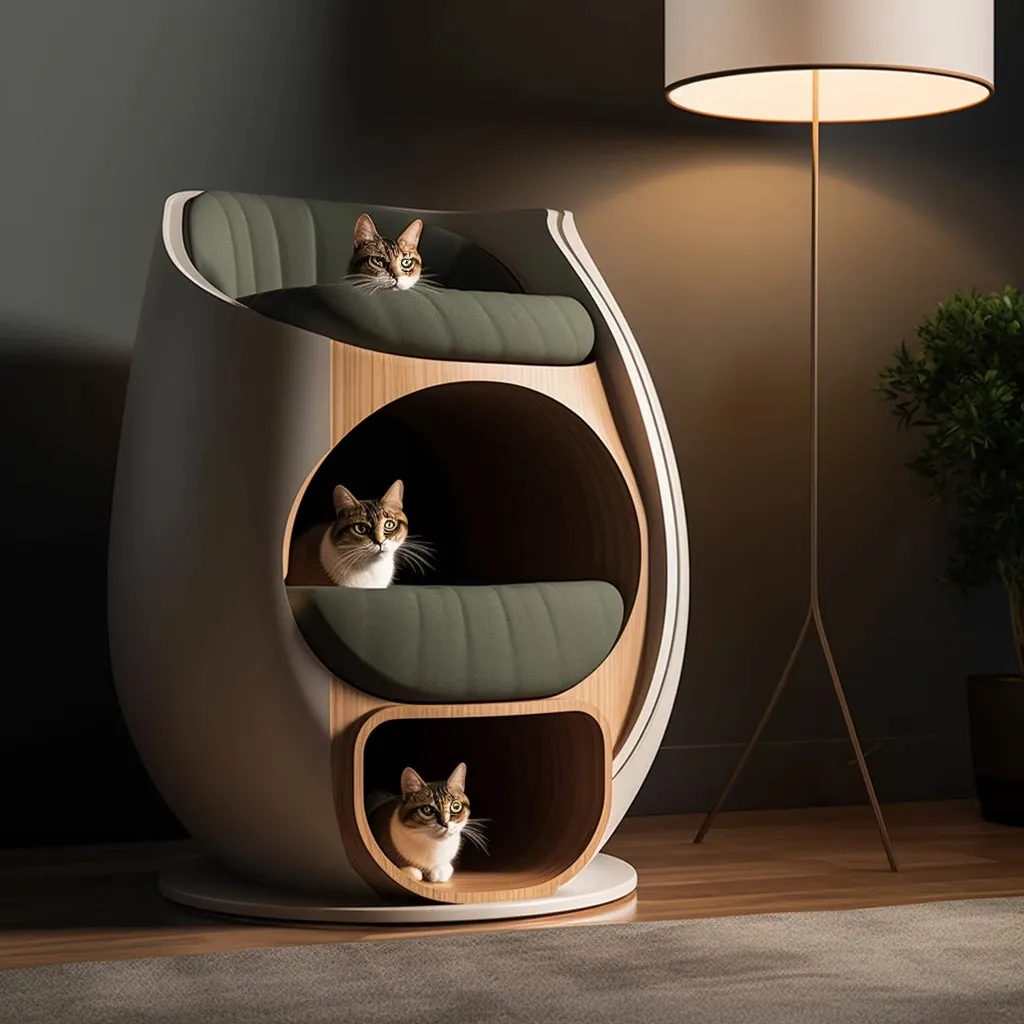 Cat House Apartment Modern Cat Furniture Table Luxury Cat Bed