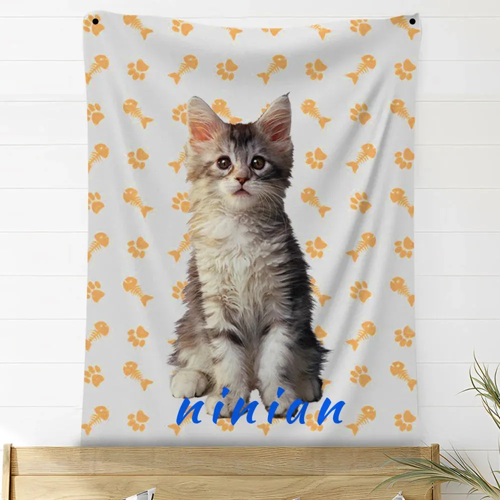 Custom Photo Blankets Personalized Photo Fleece Blanket Painting Style Blanket-For Pet 19