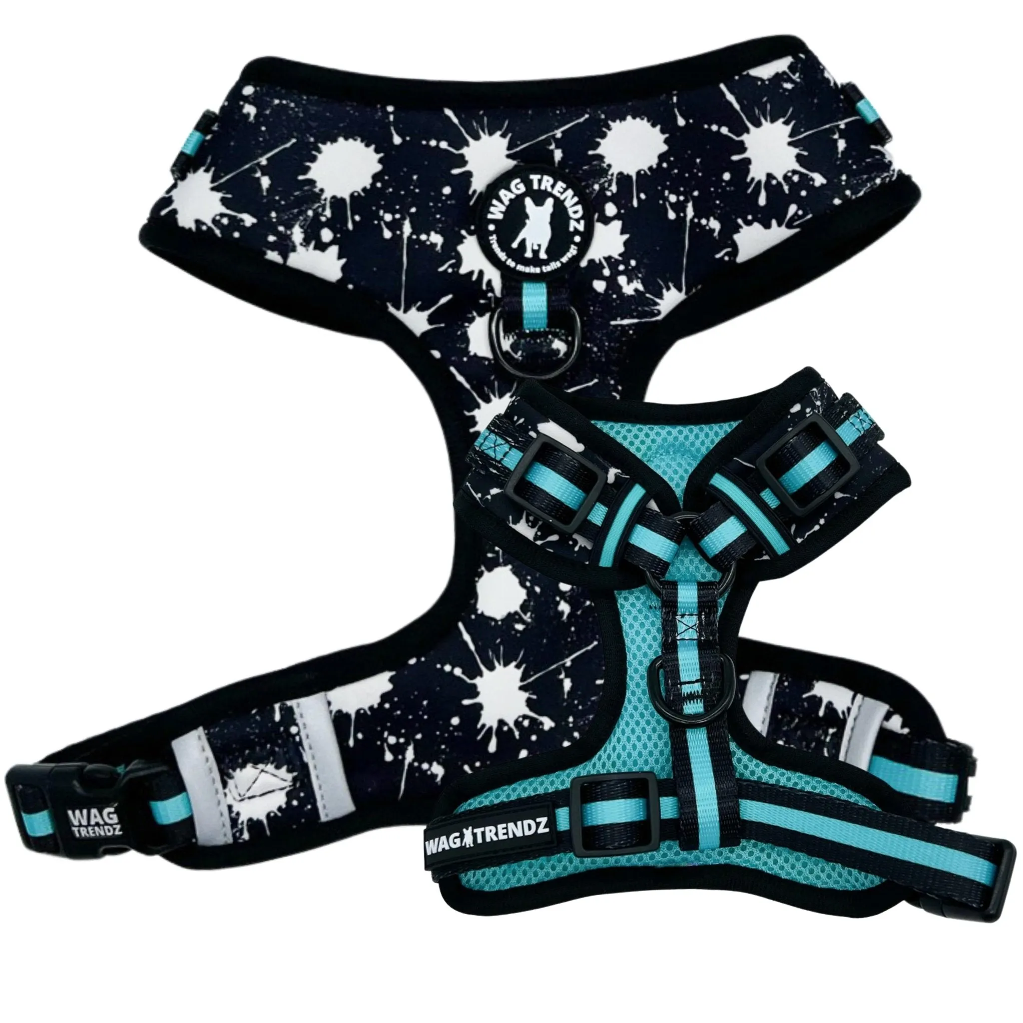 Dog Collar, Harness and Leash Set | Splatter Swagger