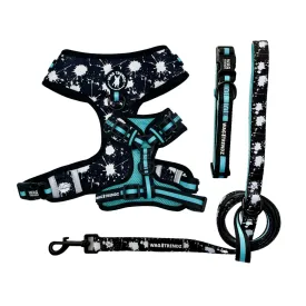 Dog Collar, Harness and Leash Set | Splatter Swagger