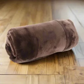 Faux Mink Throw Blanket Brown