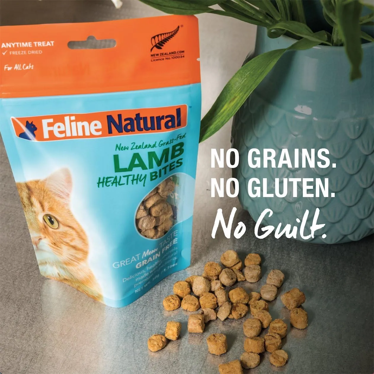 Feline Natural Freeze Dried Cat Treats  Grain-Free, Chicken Flavor, 1.76oz  Natural, Single-Ingredient Snacks from New Zealand