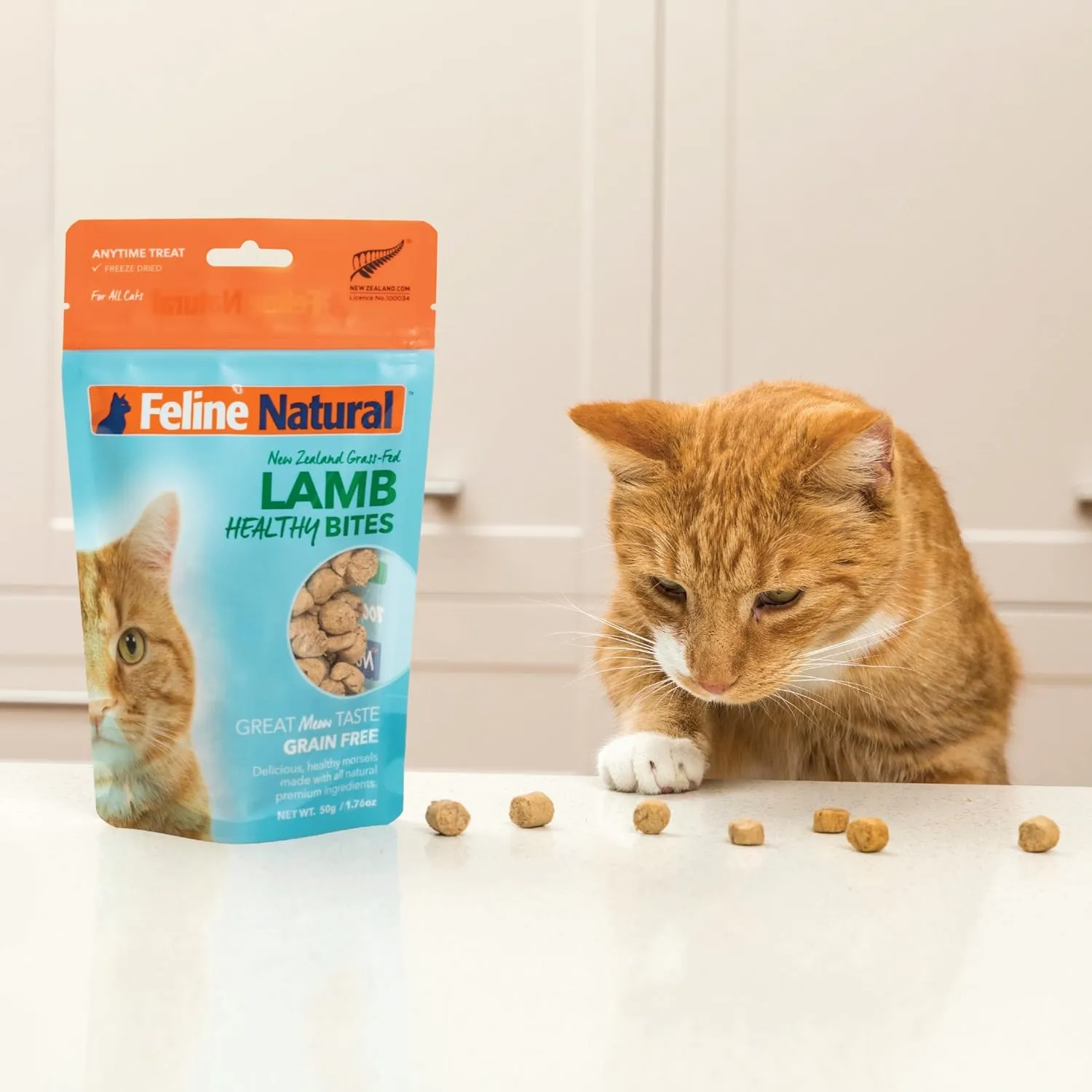Feline Natural Freeze Dried Cat Treats  Grain-Free, Chicken Flavor, 1.76oz  Natural, Single-Ingredient Snacks from New Zealand