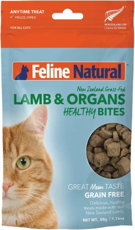 Feline Natural Freeze Dried Cat Treats  Grain-Free, Lamb Flavor, 1.76oz  Natural, Single-Ingredient Snacks from New Zealand