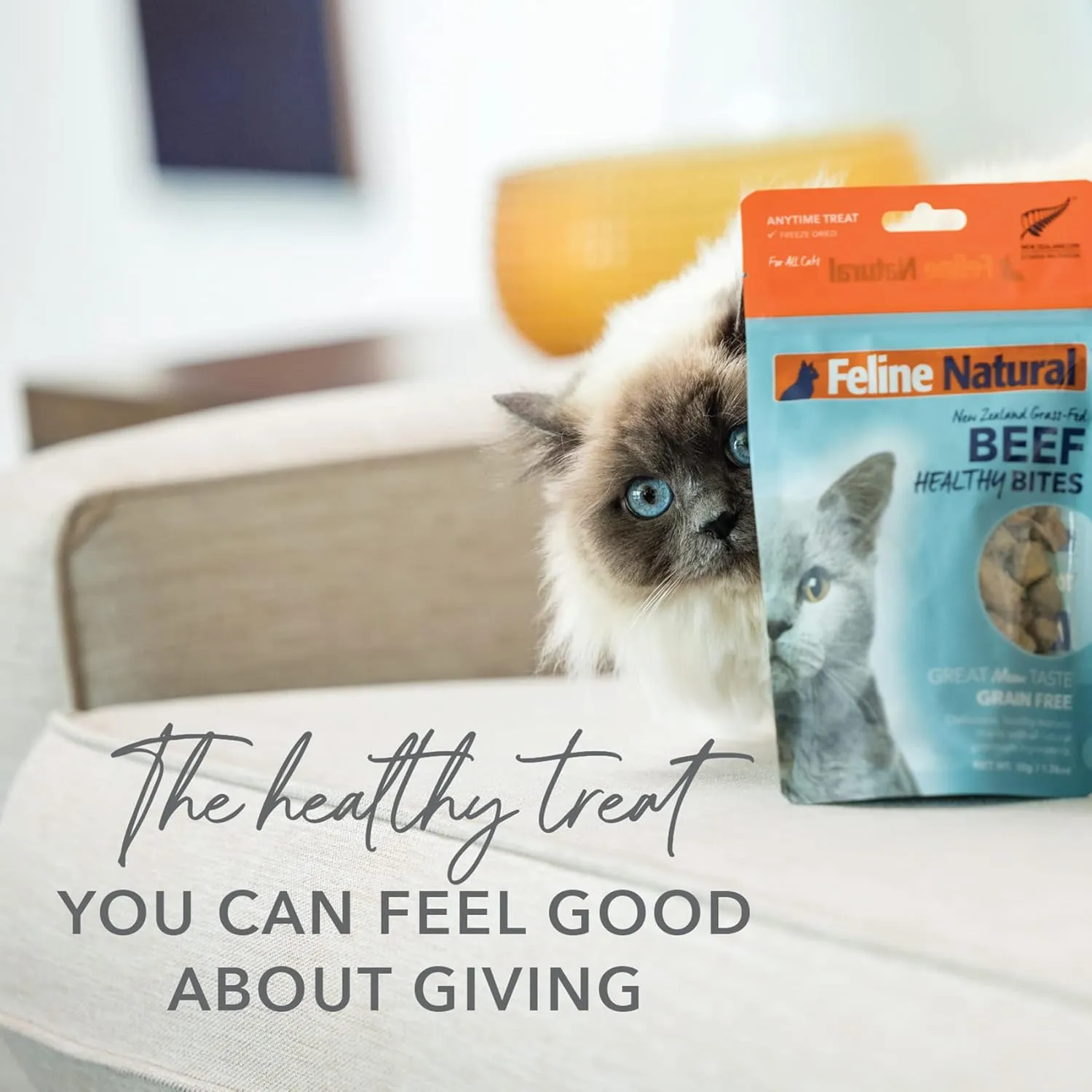 Feline Natural Freeze Dried Cat Treats  Grain-Free, Lamb Flavor, 1.76oz  Natural, Single-Ingredient Snacks from New Zealand