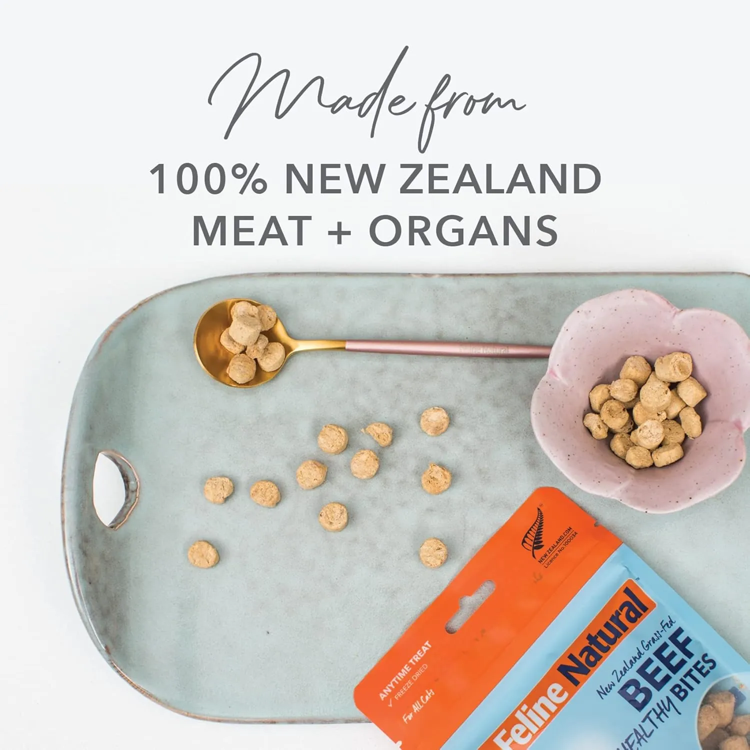 Feline Natural Freeze Dried Cat Treats  Grain-Free, Lamb Flavor, 1.76oz  Natural, Single-Ingredient Snacks from New Zealand