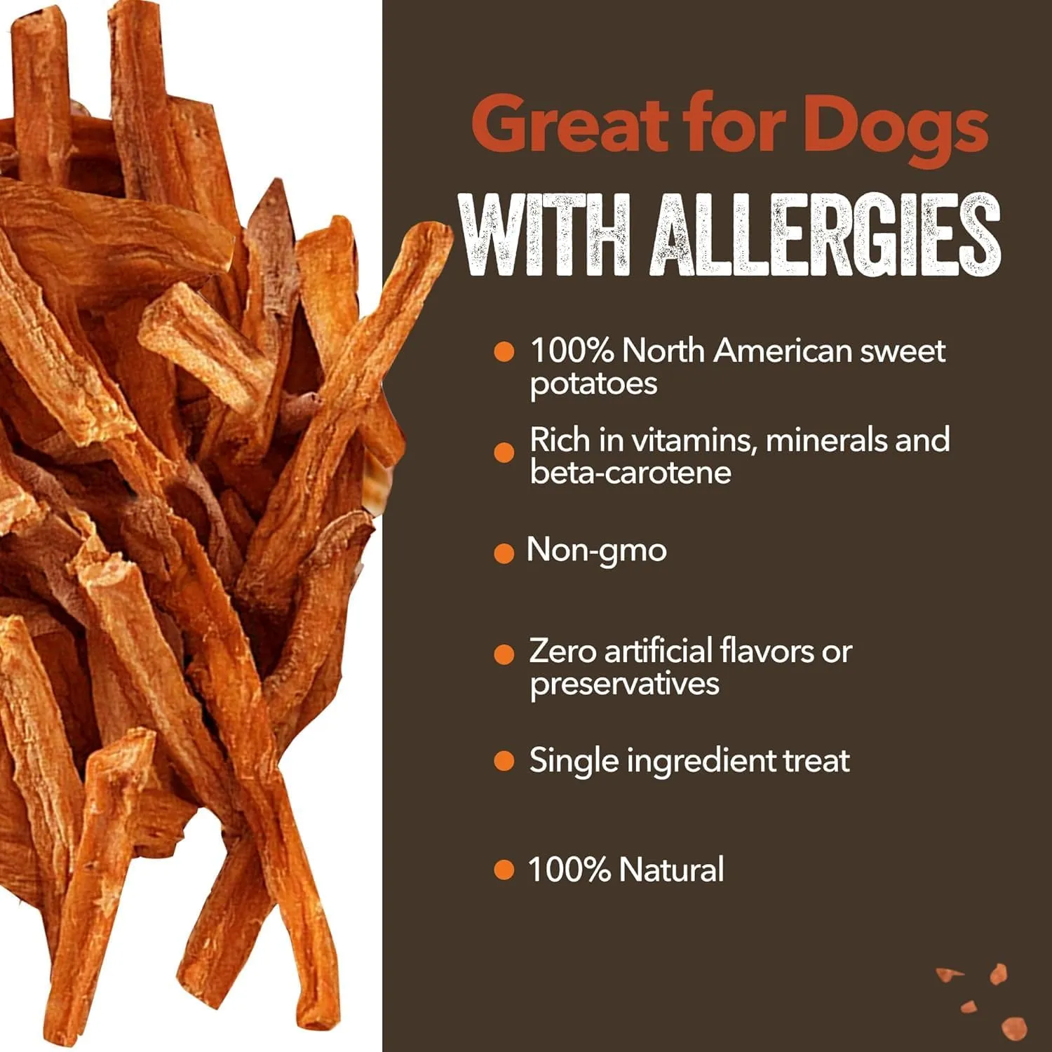 Gaines Family Farmstead Jumbo Sweet Potato Fries for Dogs  14 oz, Chewy Single Ingredient, Grain-Free Dog Treats, Rawhide-Free Chews, High-Fiber Snacks for Training & Rewards, Made in USA