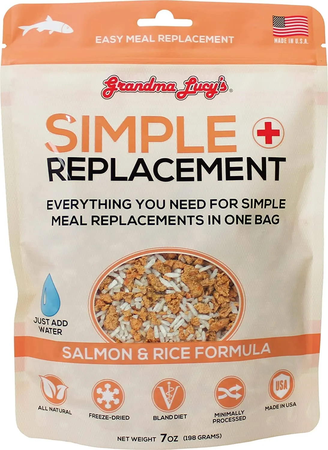Grandma Lucy's Salmon & Rice Upset Stomach Formula Freeze-Dried Supplemental Cat Treats - 7 Oz Bag