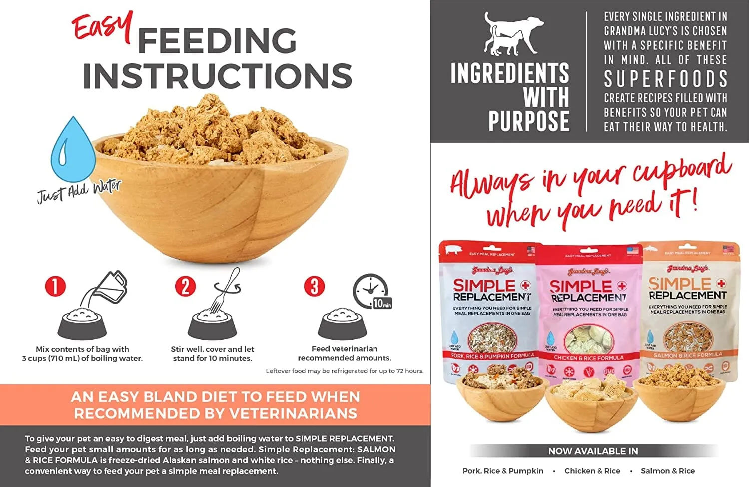 Grandma Lucy's Salmon & Rice Upset Stomach Formula Freeze-Dried Supplemental Cat Treats - 7 Oz Bag