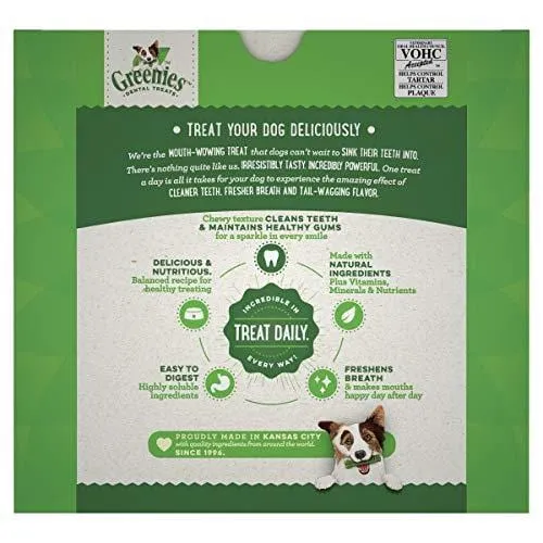 GREENIES Original Petite Natural Dental Dog Treats, 36 oz. Pack (60 Treats)