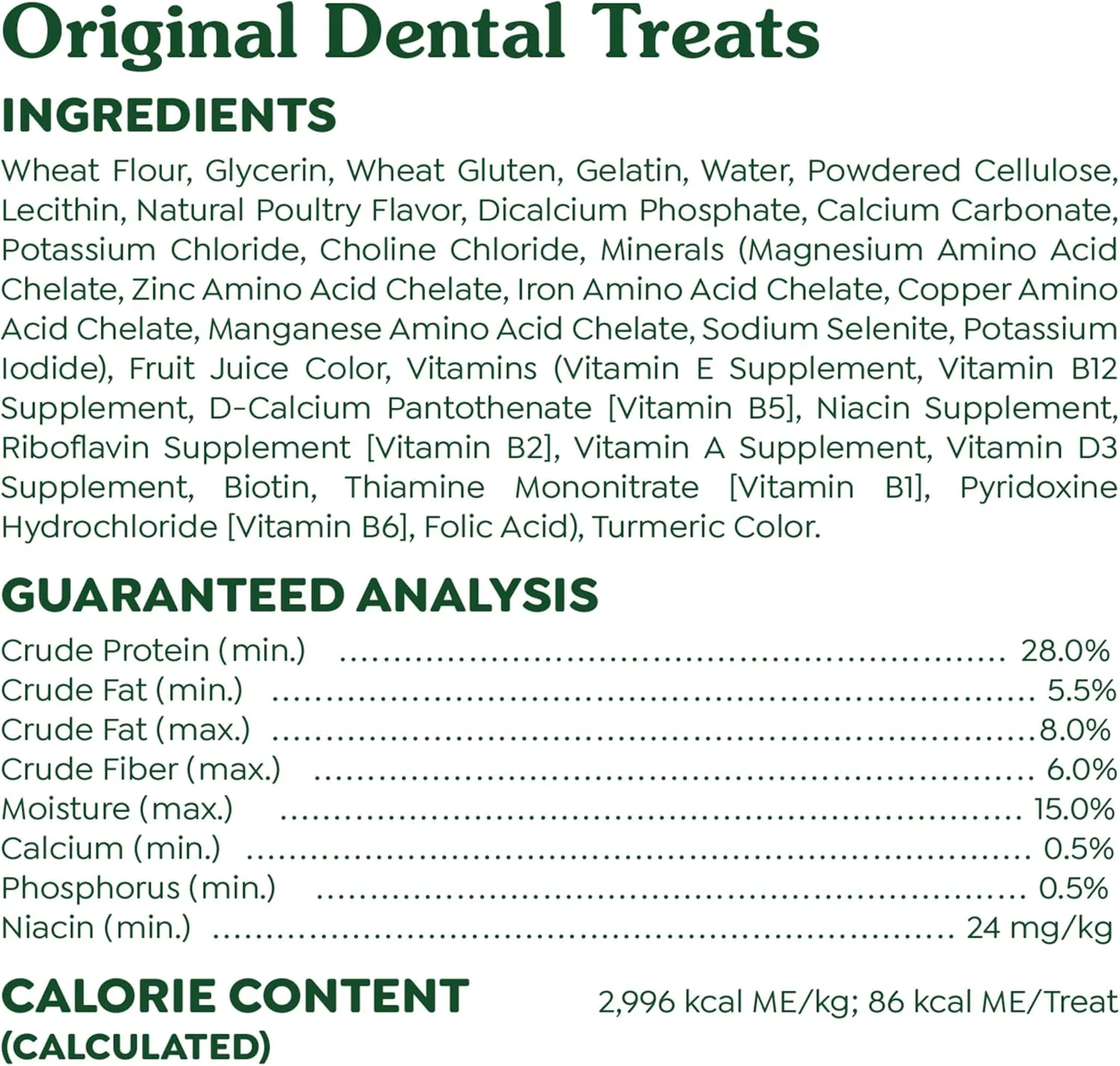 Greenies Original Regular Natural Dog Dental Care Dog Treats (36 Treats)