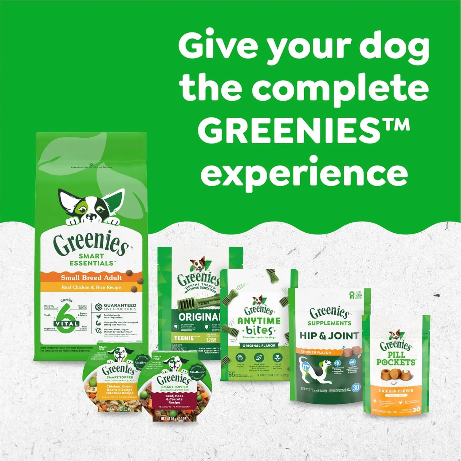 Greenies Original Teenie Natural Dental Care Dog Treats, 36 oz. Pack (130 Treats)