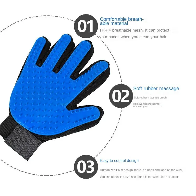 Hair Remover Deshedding Cleaning Massage Gloves For Pets
