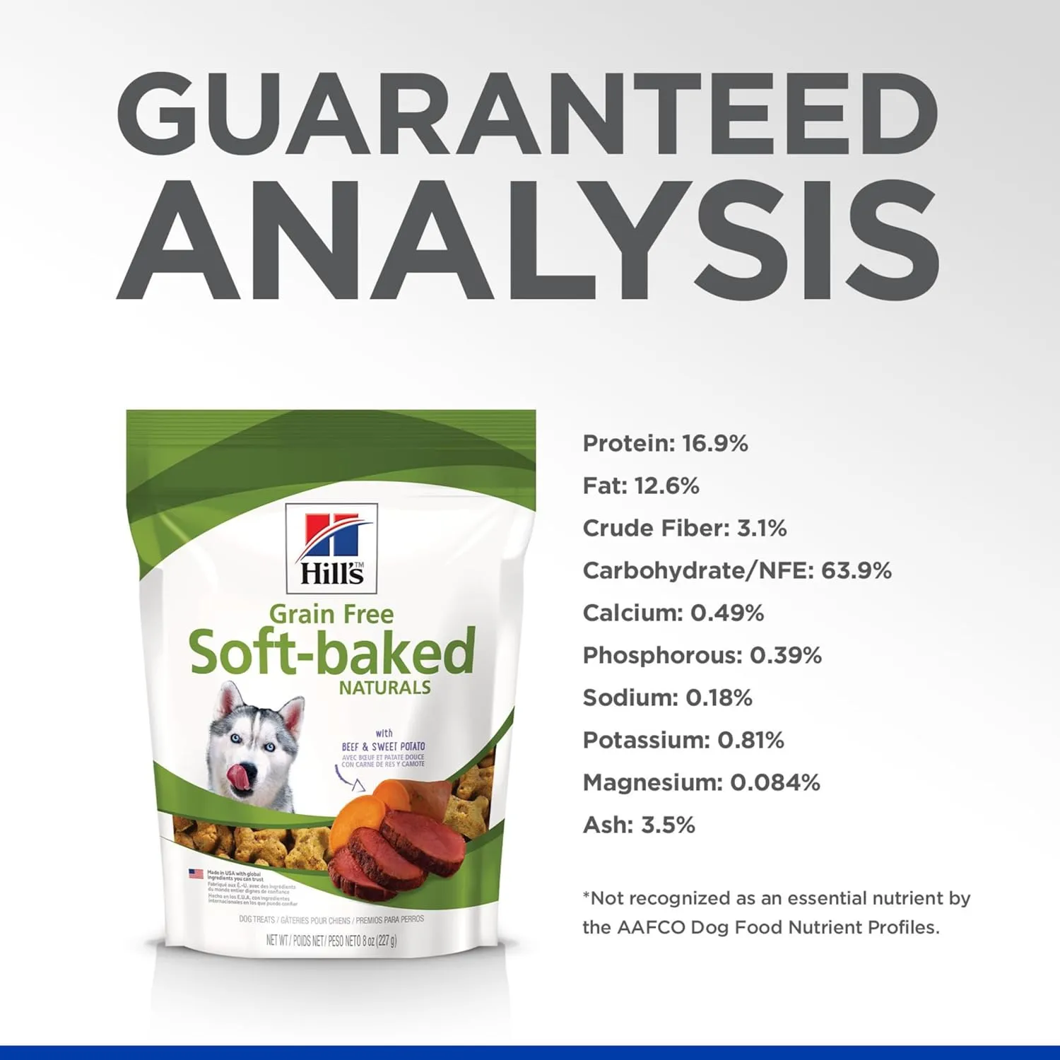 Hill's Grain Free Soft Baked Naturals, All Life Stages, Great Taste, Dog Treats, Beef & Sweet Potato, 8 oz Bag