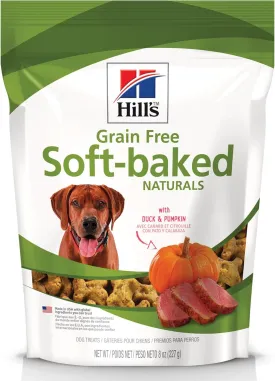 Hill's Grain Free Soft Baked Naturals, All Life Stages, Great Taste, Dog Treats, Duck & Pumpkin , 8 oz Bag
