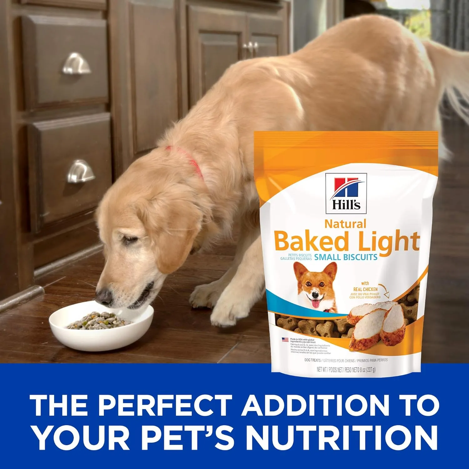 Hill's Natural Baked Light Biscuits, All Life Stages, Great Taste, Dog Treats, Chicken (small & mini breeds), 8 oz Bag