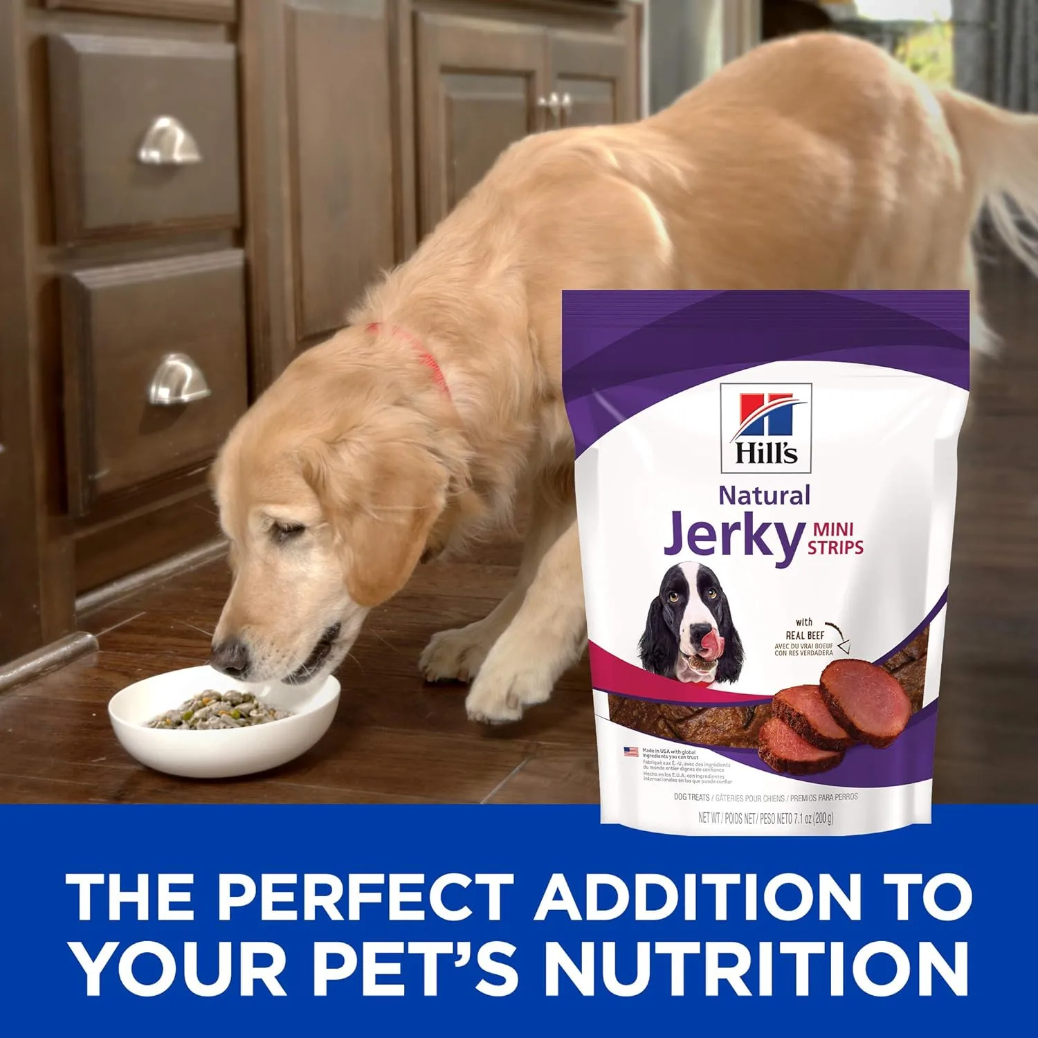Hill's Natural Jerky Strips, All Life Stages, Great Taste, Dog Treats, Beef (small & mini breeds), 7.1 oz Bag