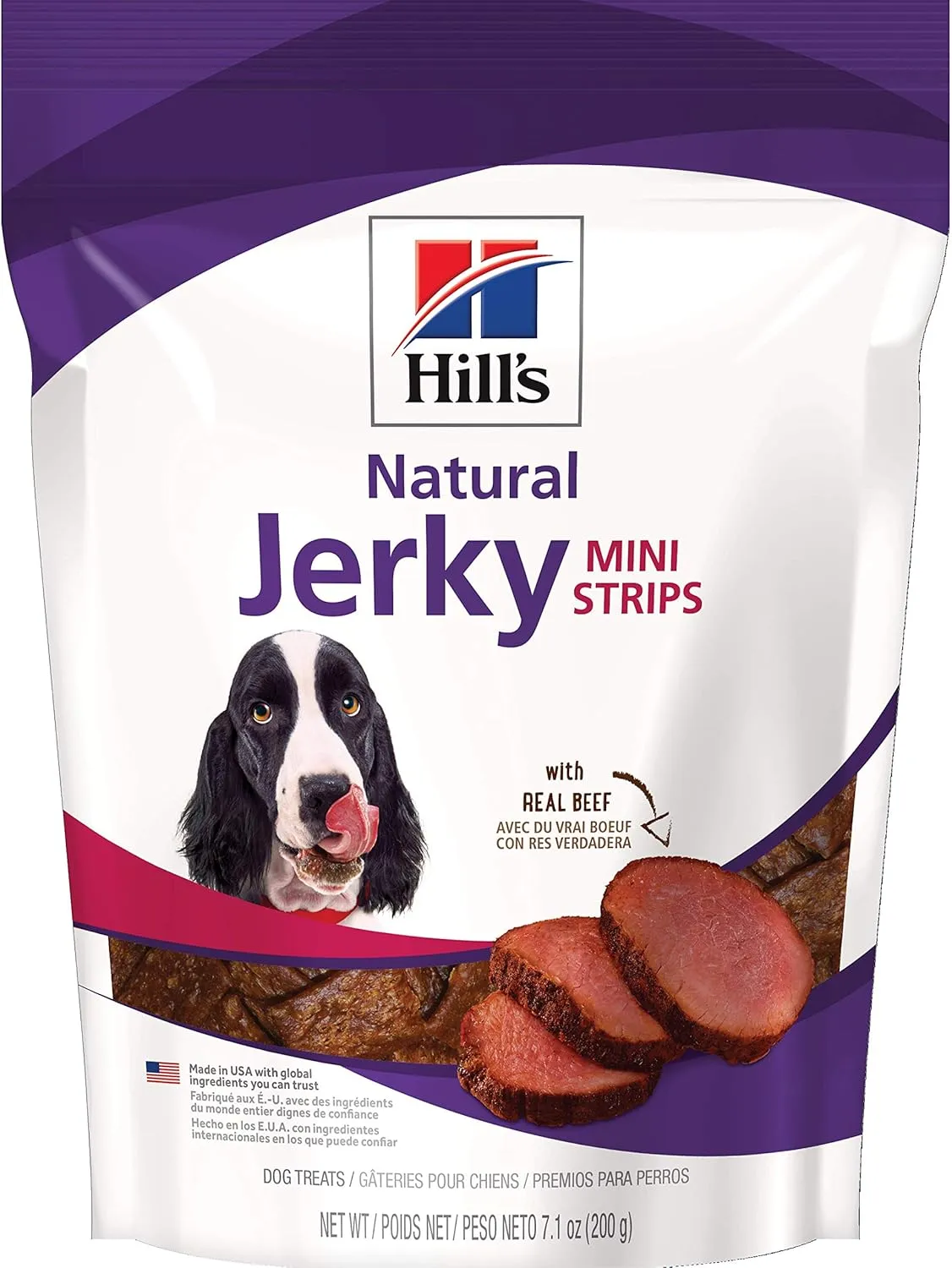 Hill's Natural Jerky Strips, All Life Stages, Great Taste, Dog Treats, Beef (small & mini breeds), 7.1 oz Bag